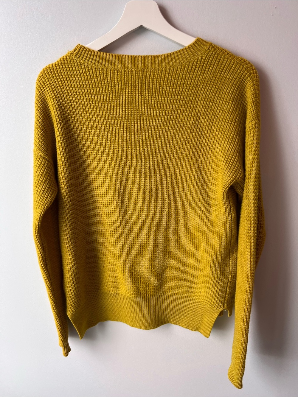 ARITZIA Wilfred Free Isabelli Sweater Mustard Crewneck 100% Wool Womenâs medium - Picture 3 of 9